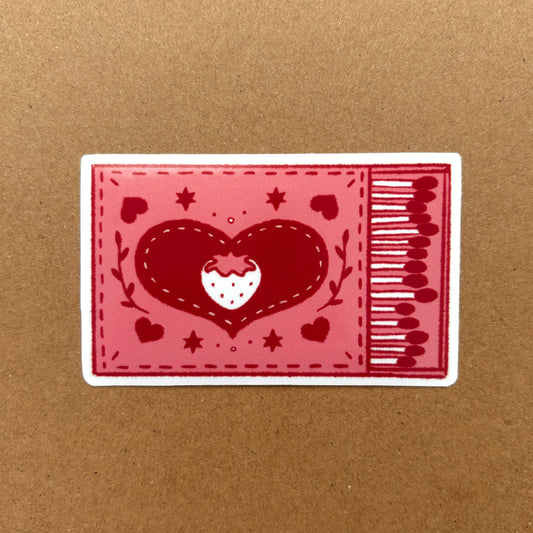strawberry matchbox vinyl sticker