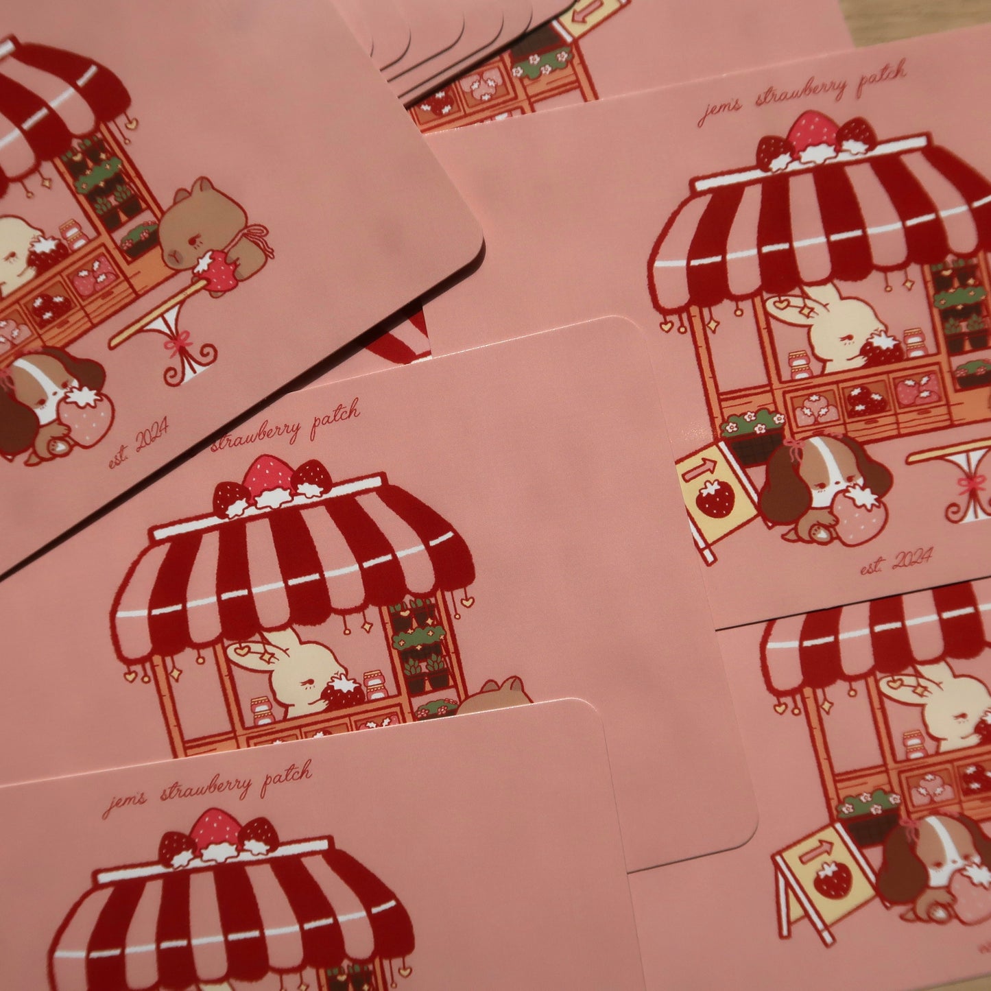 strawberry farm postcard