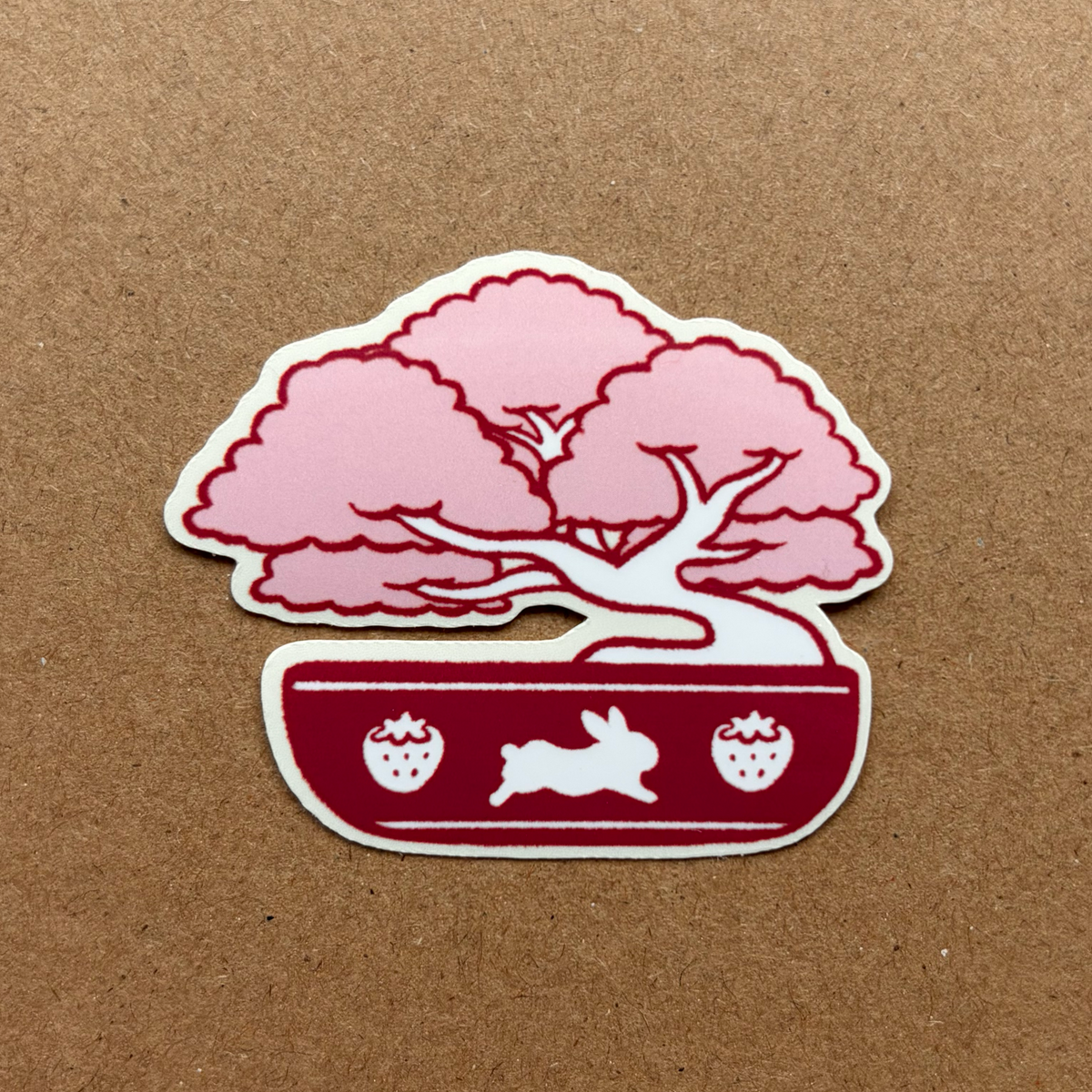 strawberry bonsai tree vinyl sticker