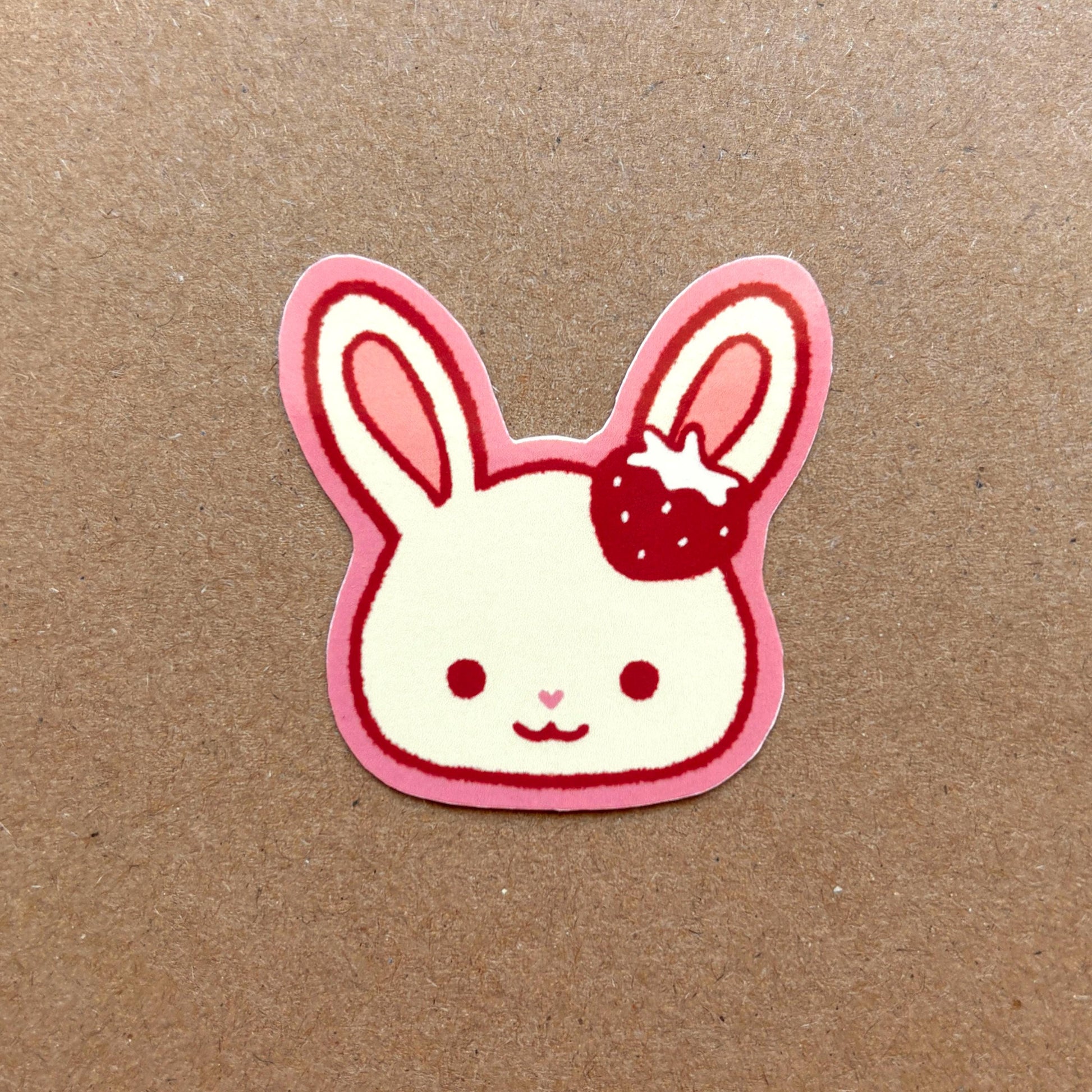 strawberry calico critter vinyl sticker | waterproof, cute stickers, laptop, journal, planners, bujo, phone case, water bottle