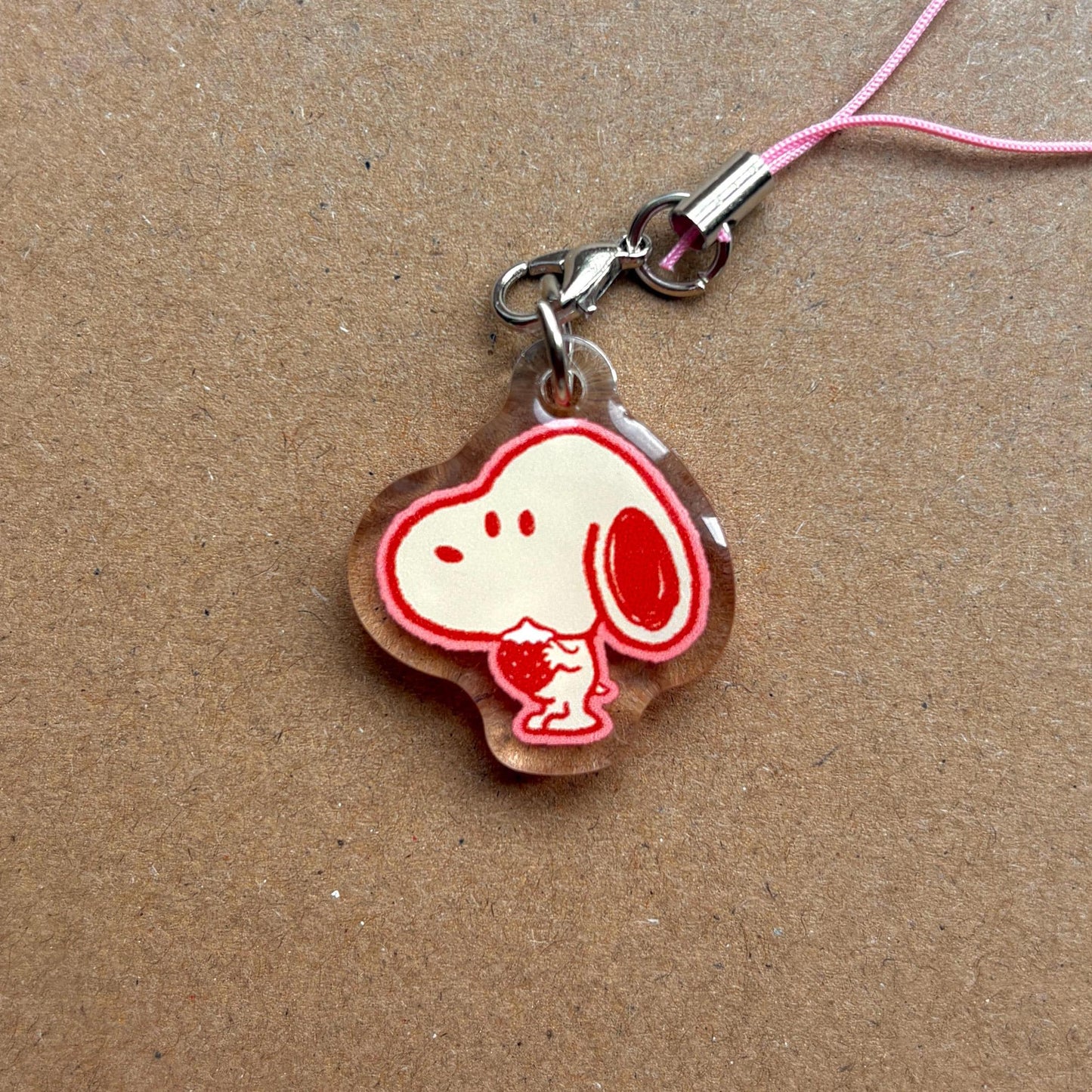strawberry snoopy acrylic phone charm cute
