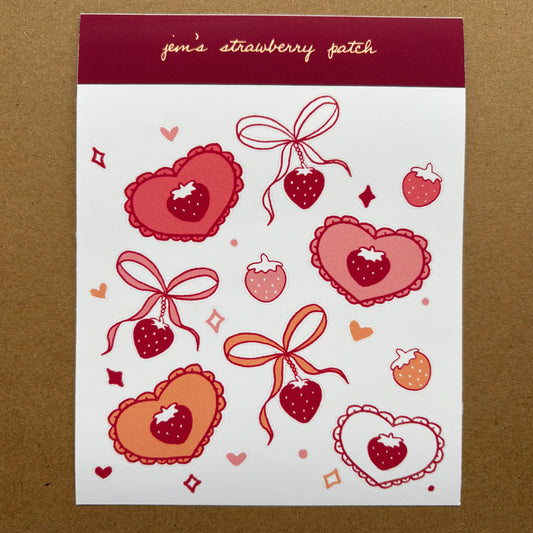 strawberry lover sticker sheet