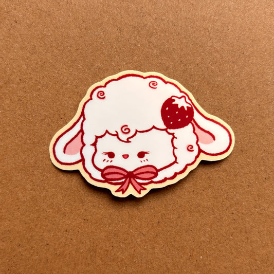 strawberry lamb vinyl sticker