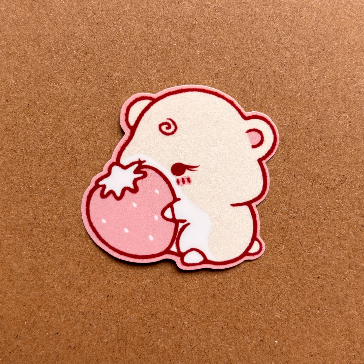 strawberry hamster vinyl sticker