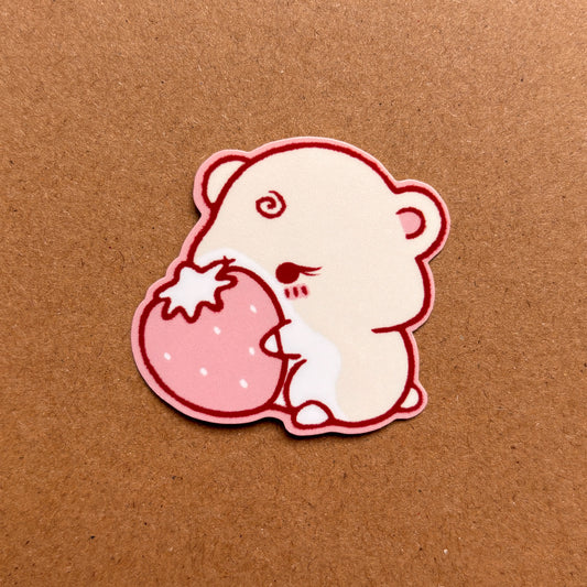 strawberry hamster vinyl sticker