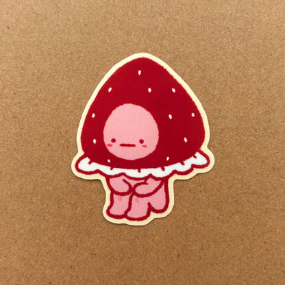 strawberry buddy vinyl sticker