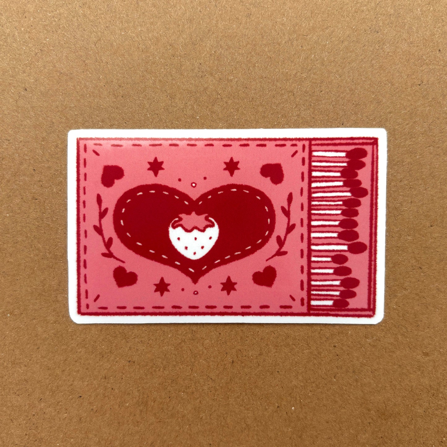 strawberry matchbox vinyl sticker