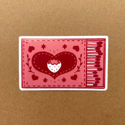 strawberry matchbox vinyl sticker