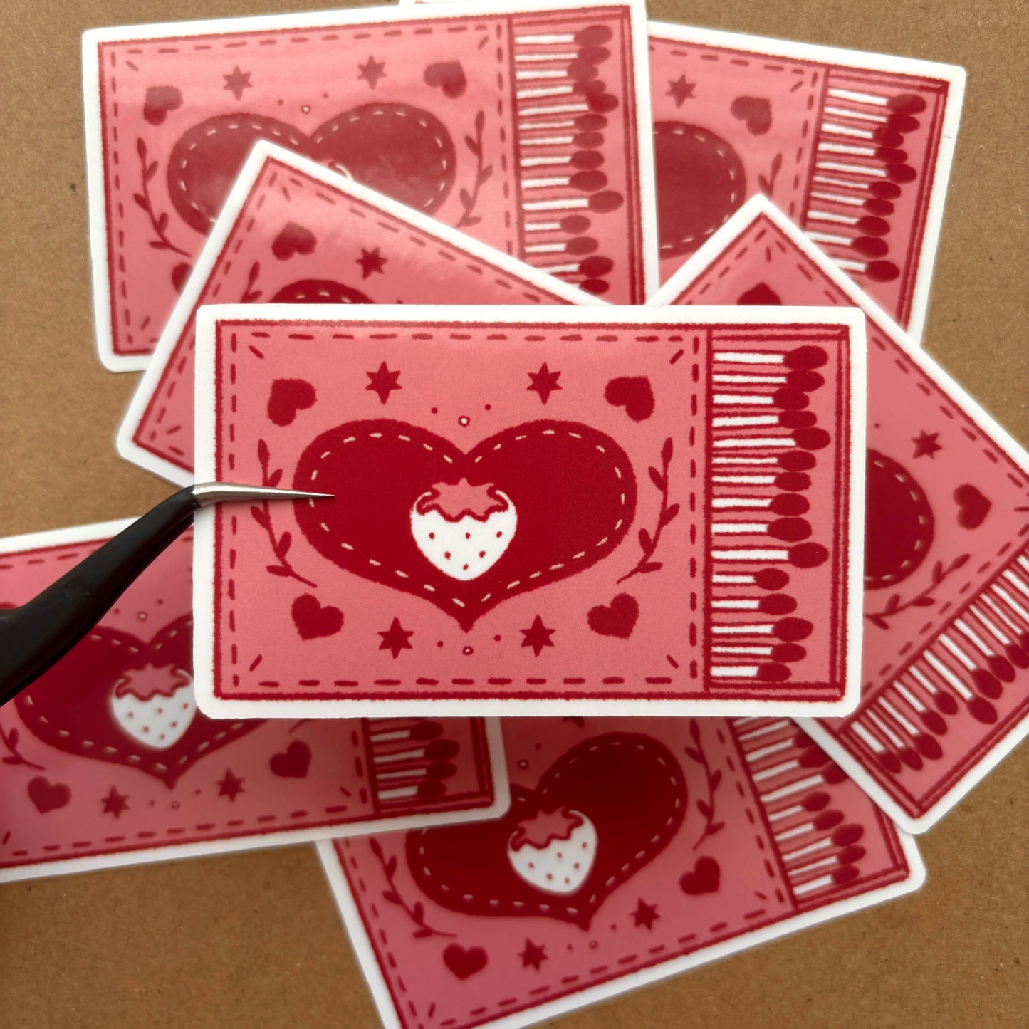 strawberry matchbox vinyl sticker