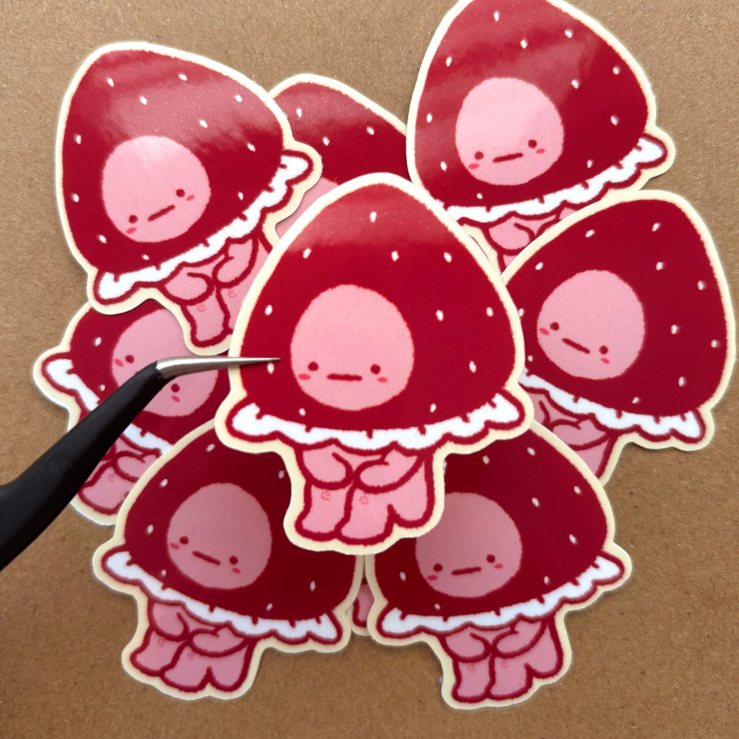 strawberry buddy vinyl sticker