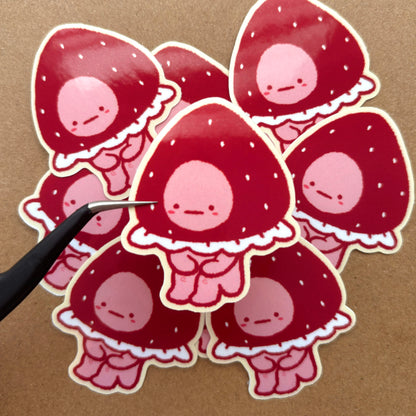 strawberry buddy vinyl sticker