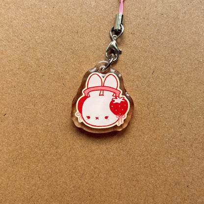 headphone bunny acrylic phone charm