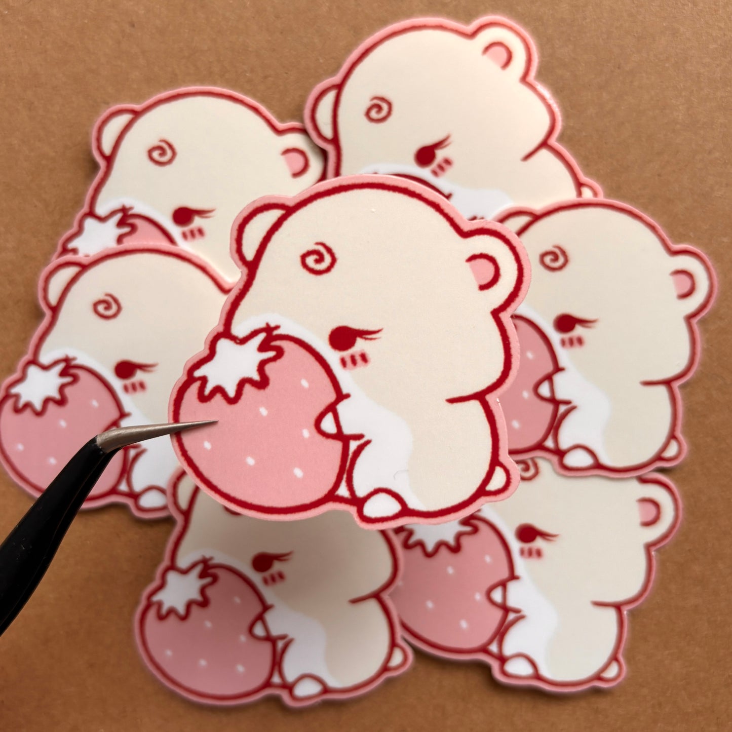 strawberry hamster vinyl sticker