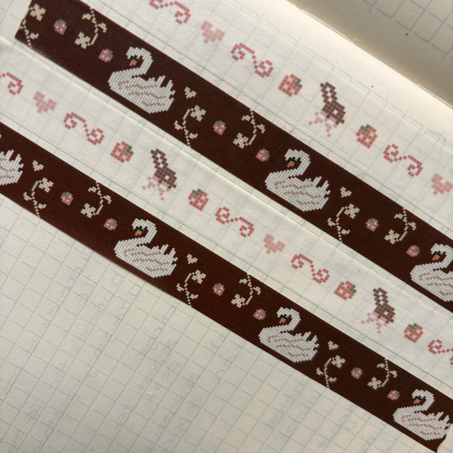 strawberry cross-stitch bunny washi tape