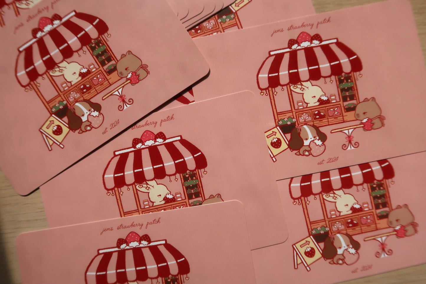 strawberry farm postcard