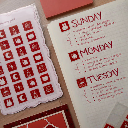 cozy doodles sticker sheet