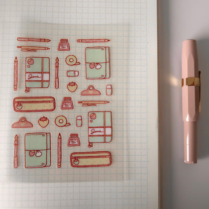 strawberry stationery sticker sheet