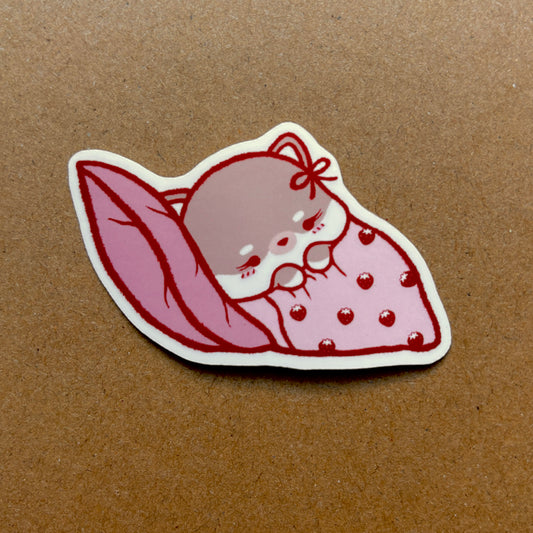 strawberry blanket shiba inu vinyl sticker