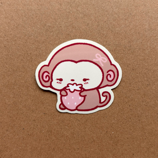 strawberry baby monkey vinyl sticker
