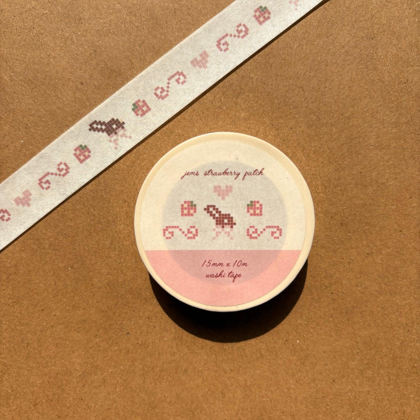 strawberry cross-stitch bunny washi tape