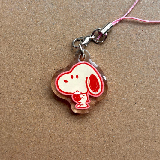 strawberry snoopy acrylic phone charm cute