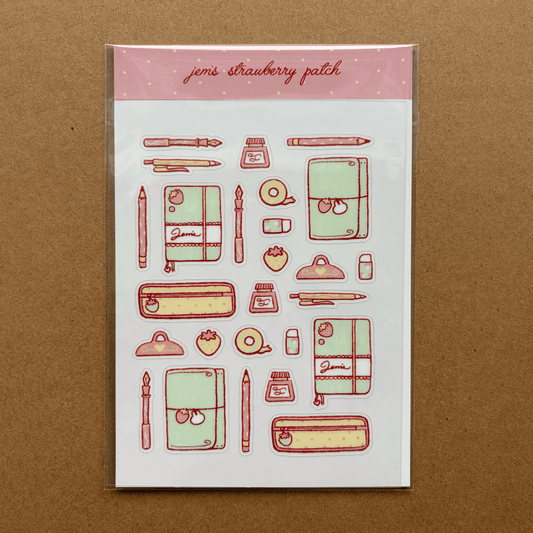 strawberry stationery sticker sheet