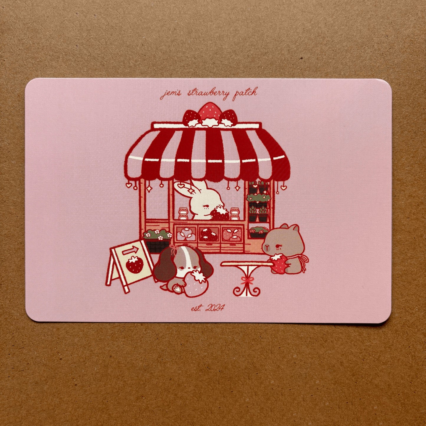 strawberry farm postcard