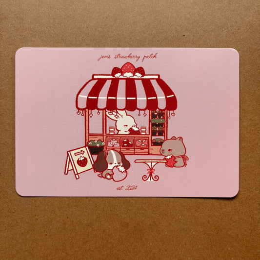 strawberry farm postcard